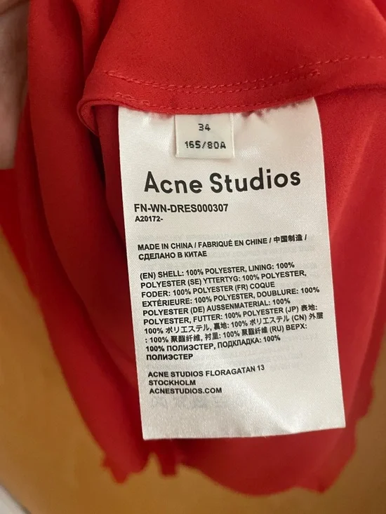 Acne Studios Red Semi Sheer Dress - Picture 4 of 6